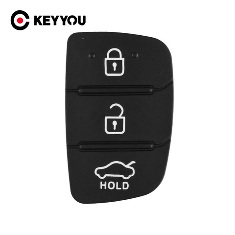 KEYYOU Auto Parts Replacement Rubber Case Car Key Pad For Hyundai 3 Buttons Key Shell Blank Cover ► Photo 1/4