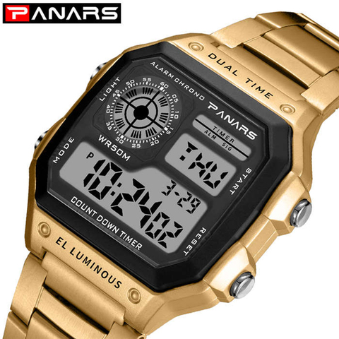 PANARS Business Men Watches Waterproof G Watch Shock Stainless Steel Digital Wristwatch Clock Relogio Masculino Erkek Kol Saati ► Photo 1/6