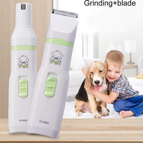 CP-5200 2 in 1 Pet Dog Cat Hair Trimmer Paw Nail Grinder Grooming Clippers Nail Cutter Hair Cutting Machine ► Photo 1/6
