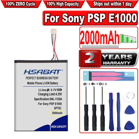 HSABAT 2000mAh SP70C Battery for Sony PSP E1000, PSP E1002, PSP E1004, PSP E1008, Pulse Wireless Headset 7.1 ► Photo 1/6