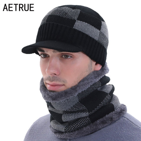 Beany Skullies Beanies Men's Winter Hats For Men Winter Cap Necks Women Knitted Hat Male Mask Gorro Bonnet Winter Beanie Hat Cap ► Photo 1/6