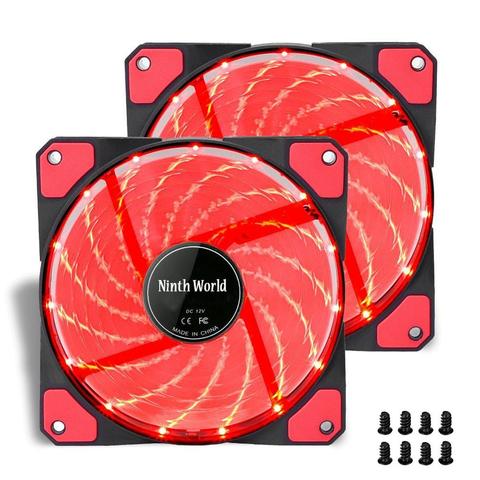 120mm PC Computer 16dB Ultra Silent 15 LEDs Case Fan Heatsink Cooler Cooling w/ Anti-Vibration Rubber,12CM Fan,12VDC 3P IDE 4pin ► Photo 1/6