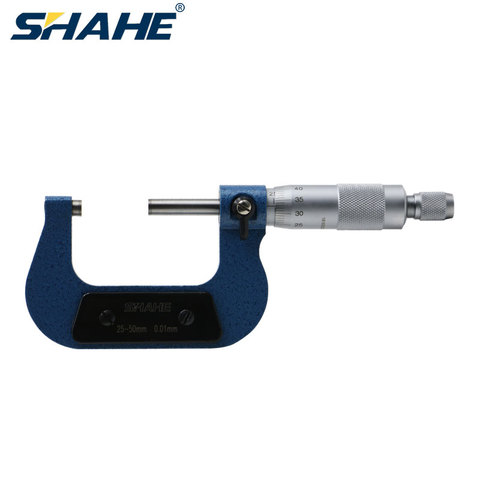 shahe 0.01mm 25-50mm outside micrometer mikrometre measuring device mechanical gauges micrometer precision tools ► Photo 1/6