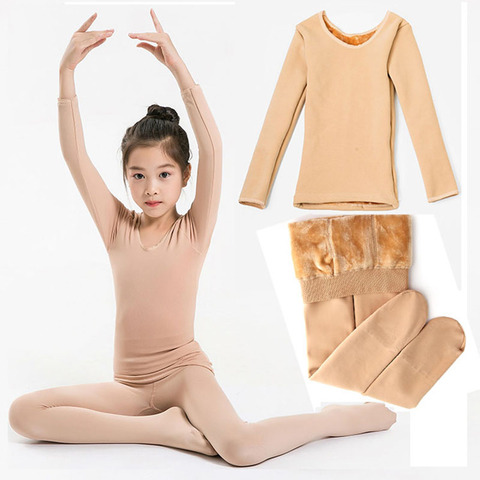 Kids Thermal Underwear Set Winter Fleece Thick Leggings Dance Costume Girls Long Johns Children Underwear 10 12 Y Kids Clothes ► Photo 1/6