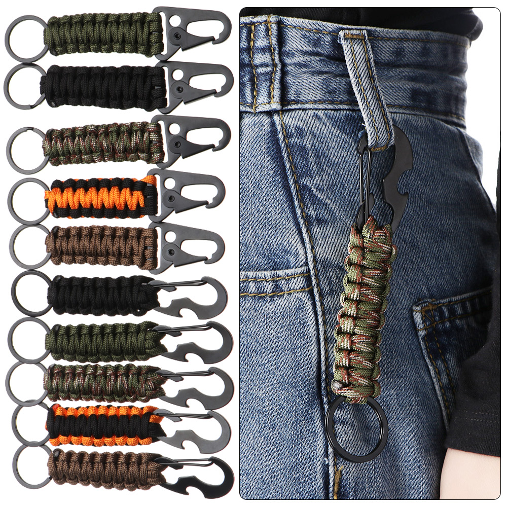 Camping Survival Kit EDC Rope Keychain Emergency Knot Military Parachute Cord 