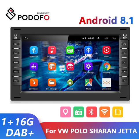 Podofo 2 din Android 8.1 Car Radio GPS Multimedia Player For VW Volkswagen  GOLF POLO TRANSPORTER Passat b5 BORA MK5 SHARAN JETTA - Price history &  Review