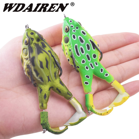 1Pcs Top water Wobblers Frog Fishing Lure Softbait Double Propeller Jigging Frog baits Bass Jig Artificial Silicone Bait ► Photo 1/6