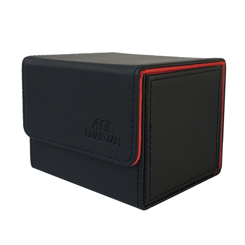 100+ AEGIS GUARDIAN Side-Loading Card Case Deck Case Mtg Pokemon Yugioh Deck Box: Black+Red ► Photo 1/6