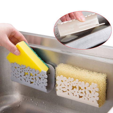 Sponge Holder Portable Plastic Drying Holder with Suction Cup Kitchen Rack Drying  Sink for Kitchen Bathroom Soap Storage Rack ► Photo 1/6