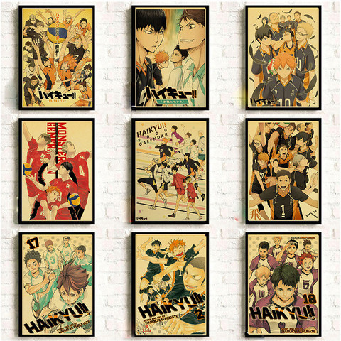 Anime Haikyuu Poster Vintage, Anime Poster Haikyuu Wall