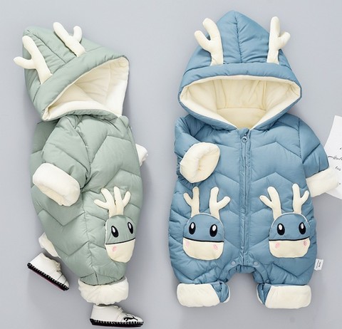 HOT sale Newborn christmas deer thick warm Baby Rompers Infant Girl Boy Jumpers Toddler Snowsuit  Plus Velvet winter Jumpsuit ► Photo 1/6