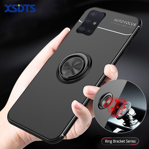 Case For Samsung Galaxy A01 Core A11 A21 A31 A41 A51 A71 5G A21S A Quantum Soft Silicone Magnetic Car Ring Holder Phone Cover ► Photo 1/6