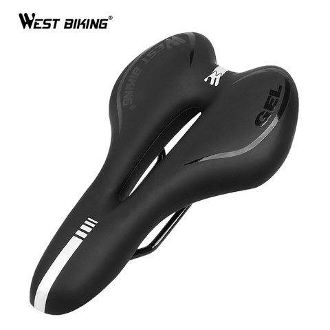 WEST BIKING Bicycle Saddle Silicon Gels Cycling Sports Mountain Road MTB Bike Seat Cushion for Bike Part Hollow Cycling Saddle ► Photo 1/6