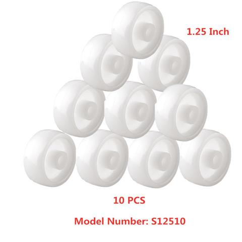 10 Pcs/Lot 1.25 Inch Single Wheel Light White Pp Plastic Small With Diameter 30mm Smooth Piece Folding Bed Pulley ► Photo 1/6