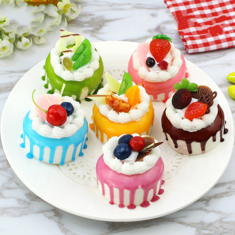 1Pcs Artificial Kitchen Fruit Cakes Dessert Fake Food Decoration Photography Pro Food Simulation Cake Model Tea Table Decoration ► Photo 1/6