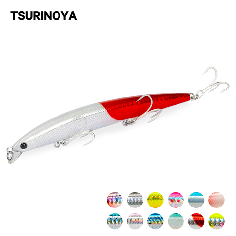 TSURINOYA NEW Fishing Lure DW72 125mm 14.3g Shallow Range Floating Minnow Wobblers Jerkbait Long Shot Slim Minnow Seabass Lure ► Photo 1/6