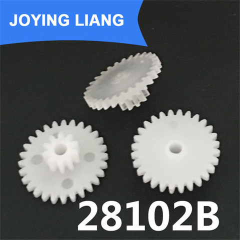 28102B 0.5M Plastic POM Gear Diameter 15mm 28 Teeth + 10 Teeth Two Layer Gear 2.05mm Hole DIY Toy Parts Accessories ► Photo 1/3