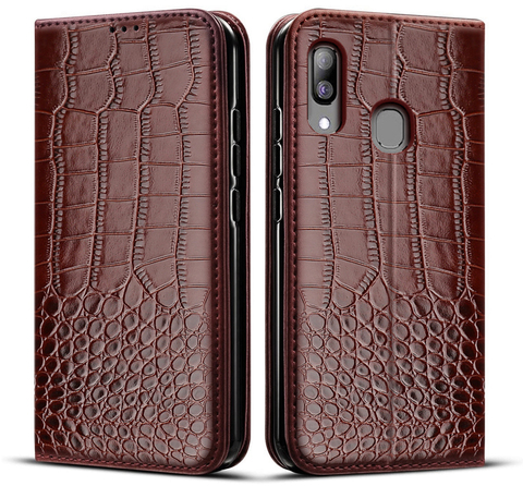 Case For Samsung A30 Case A305 Crocodile texture leather Case For Samsung Galaxy A30 GalaxyA30 A 30 SM-A305F A405F ► Photo 1/5