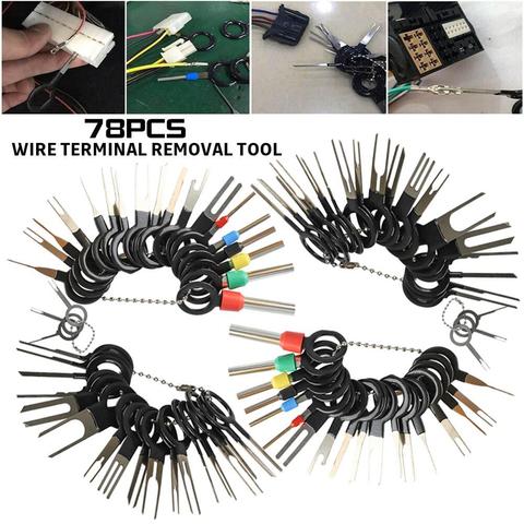 Car Terminal Removal Electrical Wiring Crimp Connector Pin Extractor Kit  Terminal Repair Hand Tools,78 PCS