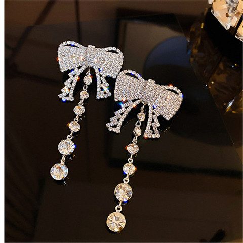 FYUAN Butterfly Rhinestone Dangle Earrings for Women  Long Tassel Crystal Earrings Weddings Party Jewelry ► Photo 1/6