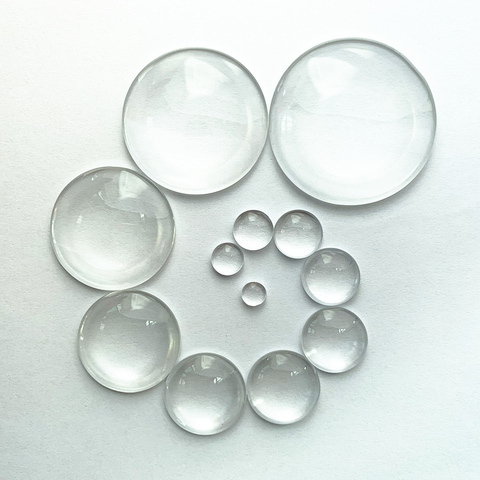 DIY 6/8/10/12/14/16/18/20/25/30/35/40mm Flat Transparent Glass Round Cabochons Transparent Dome for Jewelry Making ► Photo 1/6
