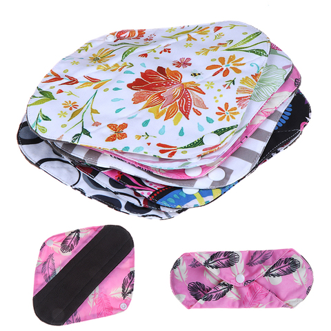Reusable Women Bamboo Charcoal Cloth Washable Menstrual Pad Leak-Proof Night Sleep Sanitary Napkin Nappy Towel Pad ► Photo 1/6