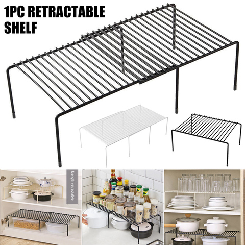 Cabinet Shelf Organizers Stackable Expandable Set of 2 Metal Kitchen Counter Metal Shelves SP99 ► Photo 1/6