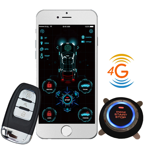 Cardot New 4g Gps Gsm Remote Starter Russian Free Shipping Cost Start Stop Engine Smart Pke Keyless Entry Car Alarm ► Photo 1/6