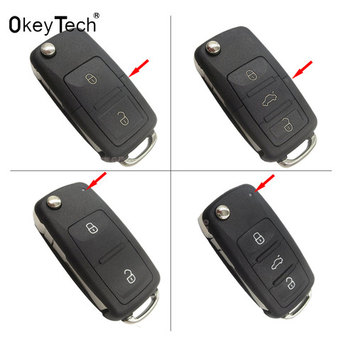 3 buttons Folding Car key Switchblade Key Flip key Shell for VW polo passat b5 Tiguan Golf VOLKSWAGEN Seat Skoda auto key blank ► Photo 1/6