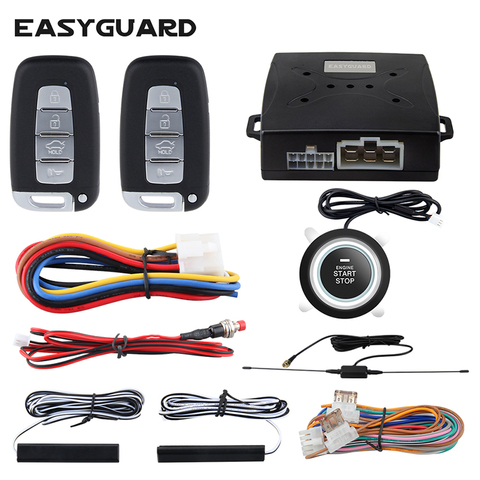 EASYGUARD PKE alarm system car smart key remote car alarm kit keyless entry push button start ► Photo 1/6