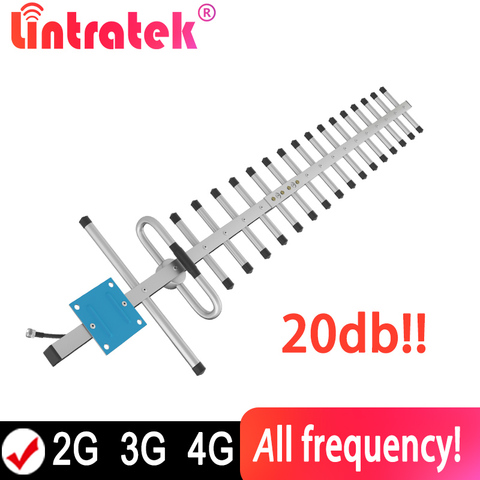 20db 2G 3G 4G External Outdoor Yagi Antenna For GSM UMTS LTE 824-2700mhz Signal Repeater Booster 900 2100 1800 N female Amplifie ► Photo 1/6