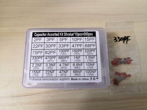 30 kinds Ceramic Capacitor kit 2pf~0.1uf 100NF 101/151/221/331/471/681/102/152/222/332/472/682/103/153/223/473/683/104 15/22/30p ► Photo 1/2