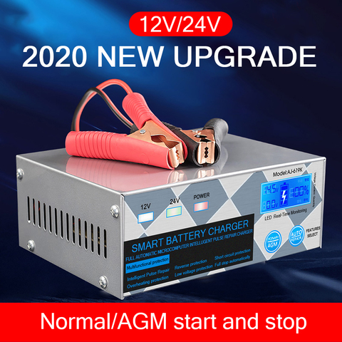 12V 24V ANJING AJ-619K Car Battery Charger 6-400AH Motorcycle Lead-acid Battery AGM Start-stop Charger Automatic Repair Charger ► Photo 1/6