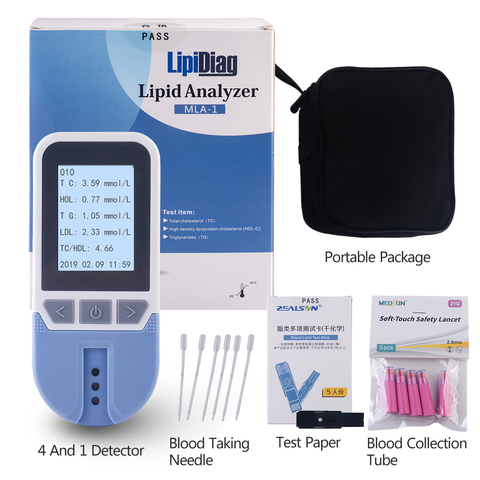 4in1 optics Blood Lipid Analyzer total cholesterol (TC) high density lipoprotein cholesterol (HDL) &triglyceride (TG) cholestero ► Photo 1/5