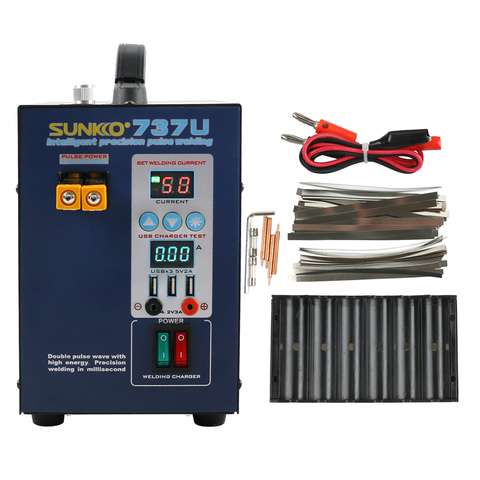 SUNKKO 737U Digital Display Double Pulse Spot Welder LED Illumination USB Charging Handheld Welding Machine For 18650 Battery ► Photo 1/6