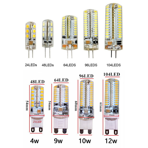 High quality Dimmable 10pcs AC220V G9 7W 9W 10W 12W 240V LED  Bulb SMD 2835 3014 LED g9 light Replace 30/40W halogen lamp light ► Photo 1/6