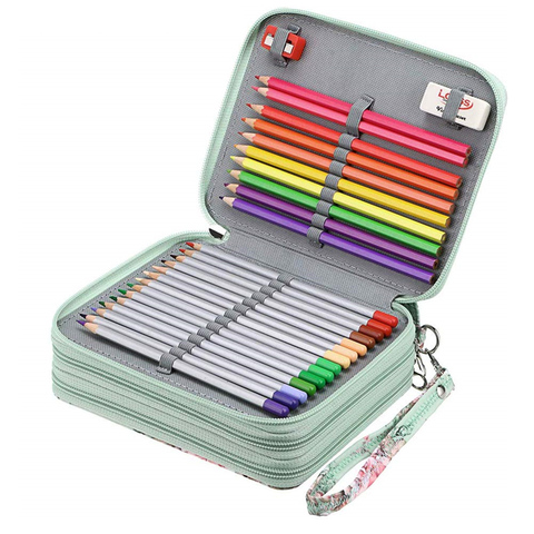 150 Slots Pencil Case Canvas Zipper Pencil Holder Large Capacity Pencil Bag Pen  Holder Bag For Colored Pencils Multi-layer Stationary Pouch Case Pencil  Organizer