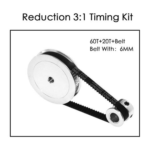 GT2 Timing Belt Pulley 60teeth 20teeth  5mm/8mm Reduction 3:1/1:3 belt width 6mm for 3D printer accessories ► Photo 1/6