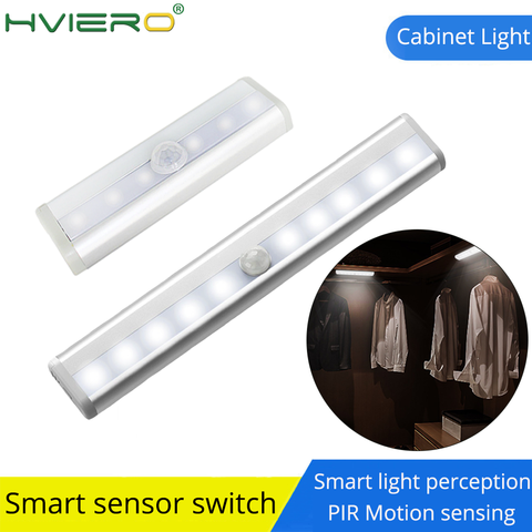 6/10 LED PIR Motion Sensor Light Cupboard Wardrobe Bed Lamp Under Cabinet Night Light Smart Light Perception For Closet Stairs ► Photo 1/6
