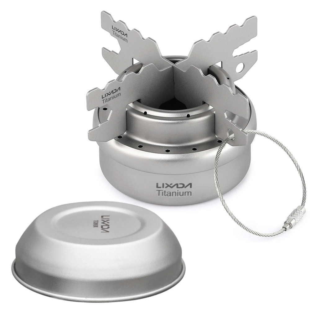 Lixada Camping Mini Alcohol Stove Outdoor With Cross Stand