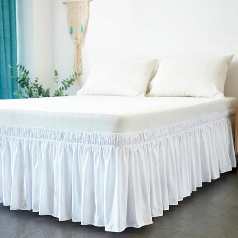 Hotel Bed Skirt Wrap Around Elastic Bed Shirts Without Bed Surface Twin /Full/ Queen/ King Size 38cm Height for Home Decor White ► Photo 1/6