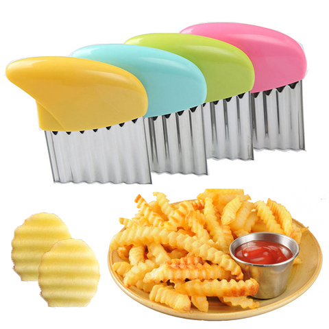 Vegetable Potato Carrot Wavy Cutter  Potato Chips Stainless Steel Corrugated Wave Knife Kitchen Wrinkled French Fries Tool ► Photo 1/6