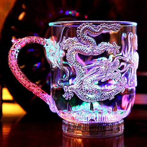 LED Flash Magic Color Changing Dragon Cup Water Activated Light-Up Beer Coffee Milk Tea Wine Whisky Bar Mug Travel Gift ► Photo 1/6