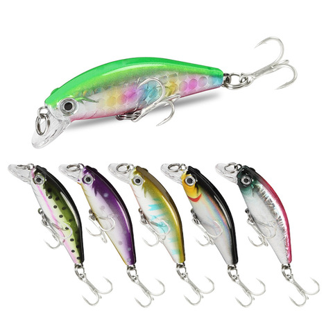 1pcs Minnow Fishing Lure 55mm 6.3g 3D Eyes Crankbait wobbler Artificial Plastic Hard Bait Fishing Tackle ► Photo 1/6