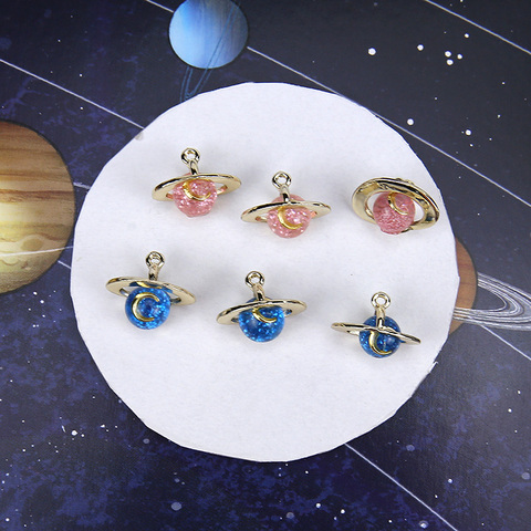 10pcs 3D Moon Planet Enamel Charms Alloy Glitter Space Pendants Fit Earrings Bracelet Making Material DIY Jewelry Accessories ► Photo 1/6