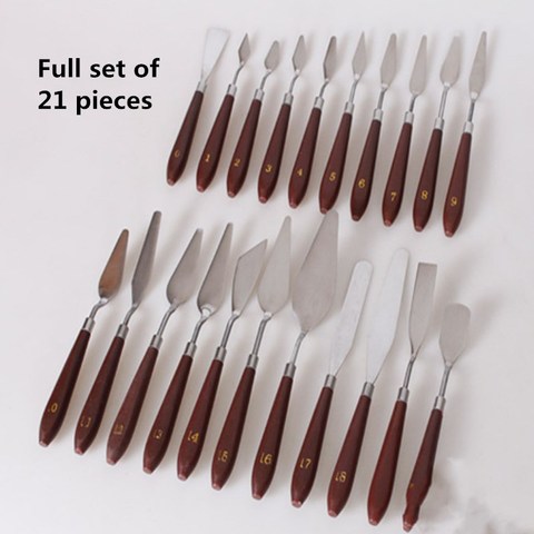 High quality 21 pcs of oil painting knifes set oil painting scraper stainless steel palette knife painting tools art supplies ► Photo 1/5