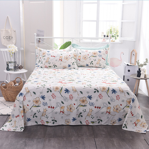 Cotton Bed Sheet Single Double Twin, Twin Bed Flat Sheet Size