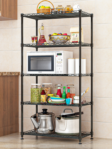 Metal 4 Layer Storage Rack for Living Room Bathroom Kitchen Easy Assemble Organizer Rack Shelf ► Photo 1/6