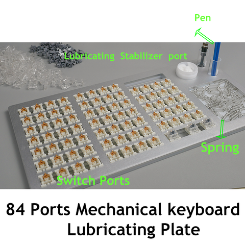 Metal Aluminum Mechanical keyboard Lubrication Plate DIY shaft tester Oiling Plate 84 port Multi-Port Mechanical Switch ► Photo 1/3
