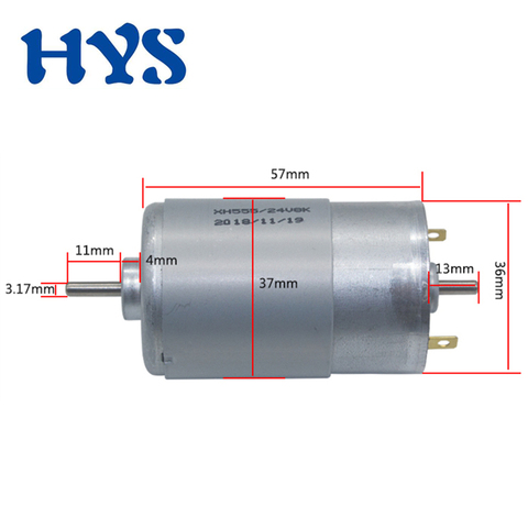 DC 12V 24V Motor Double Output Shaft 11mm Electric 555 Motor DC 12 Volt 4000rpm 8000rpm Micro Mini Motors DC12V fElectric drill ► Photo 1/6